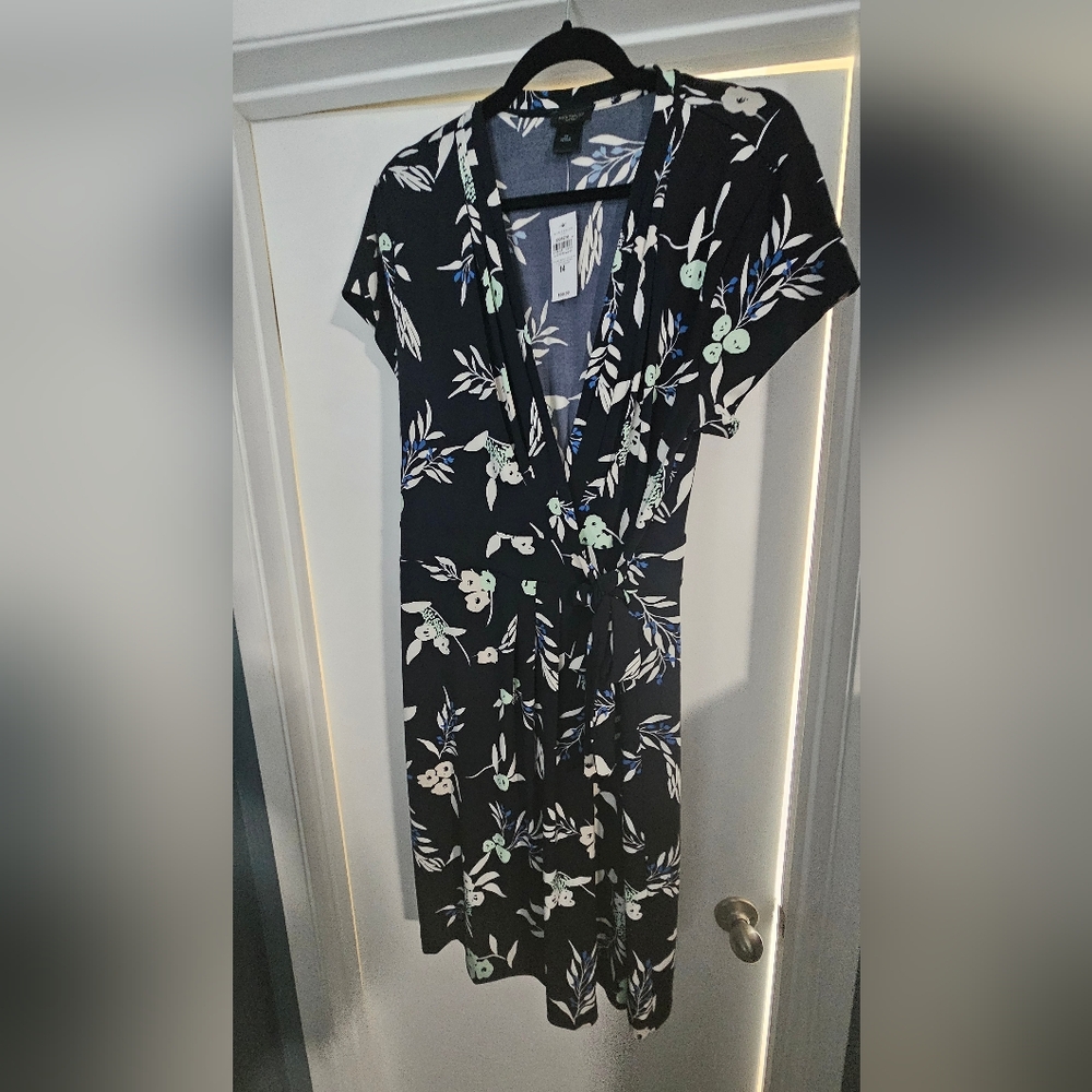 NWT Ann Taylor Factory wrap dress in dark navy
